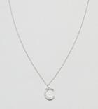 Accessorize Sterling Silver Swarovski Half Moon Stud Necklace - Silver
