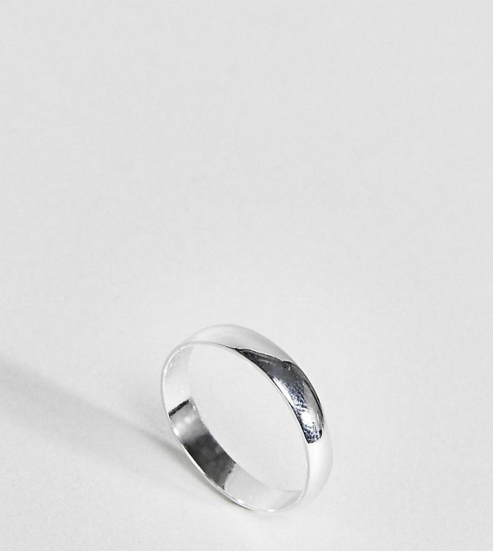 Asos Design Sterling Silver Sleek Thick Band Ring - Silver