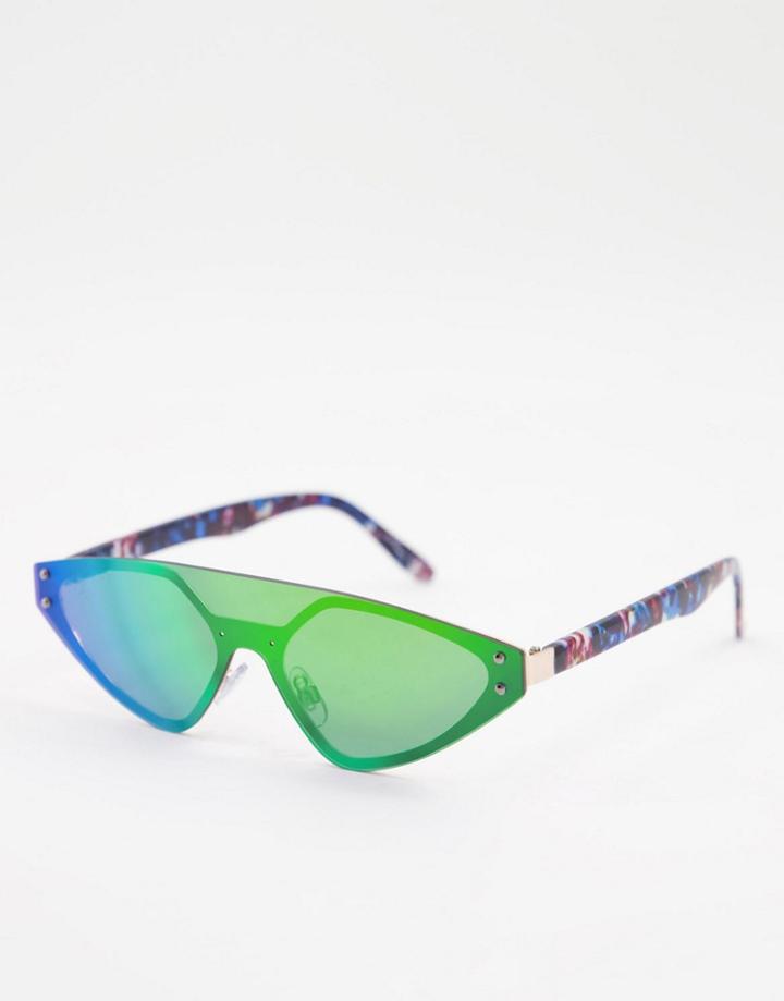 Jeepers Peepers Womens Visor Sunglasses With Patterned Frame-multi