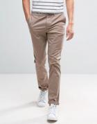 Asos Slim Chinos In Light Brown - Brown