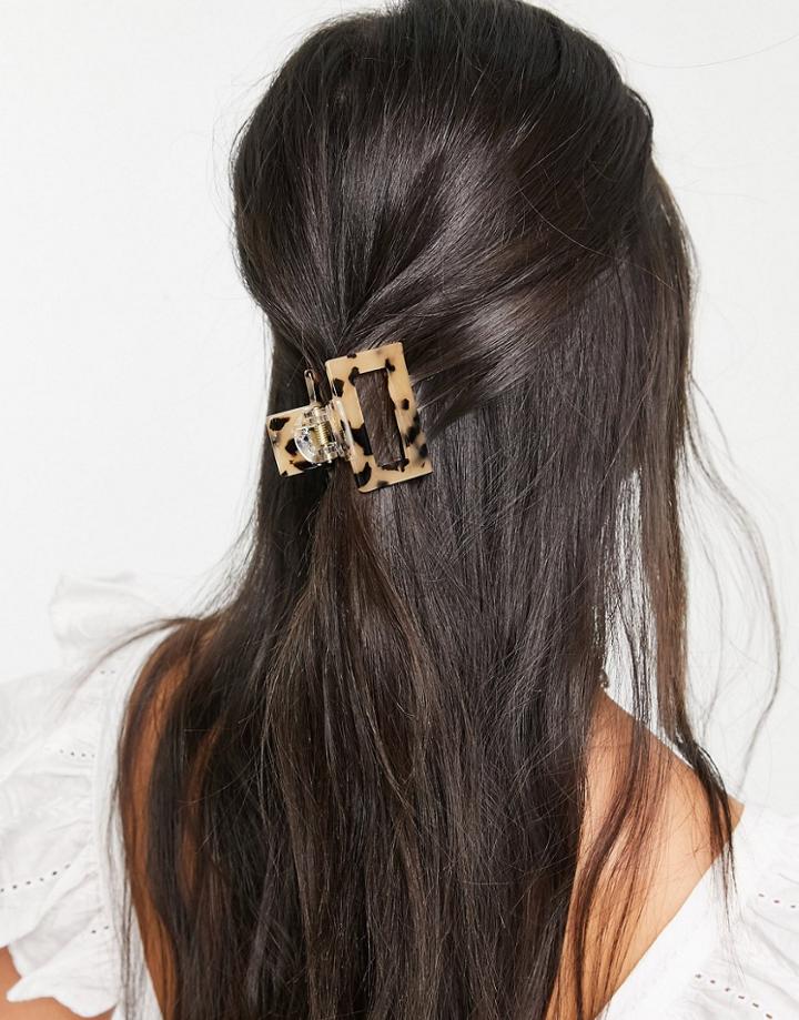 Topshop Mini Hair Claw In Milky Tortoiseshell-neutral