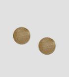 Made Hammered Gold Disc Oversized Stud Earrings - Gold