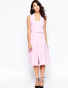 Closet Halter Dress With Pleated Skirt - Pink
