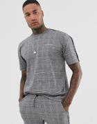 Good For Nothing Two-piece Oversized T-shirt In Prince Of Wales Check-gray