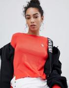 Armani Exchange Face Motif Long Sleeve Top - Red