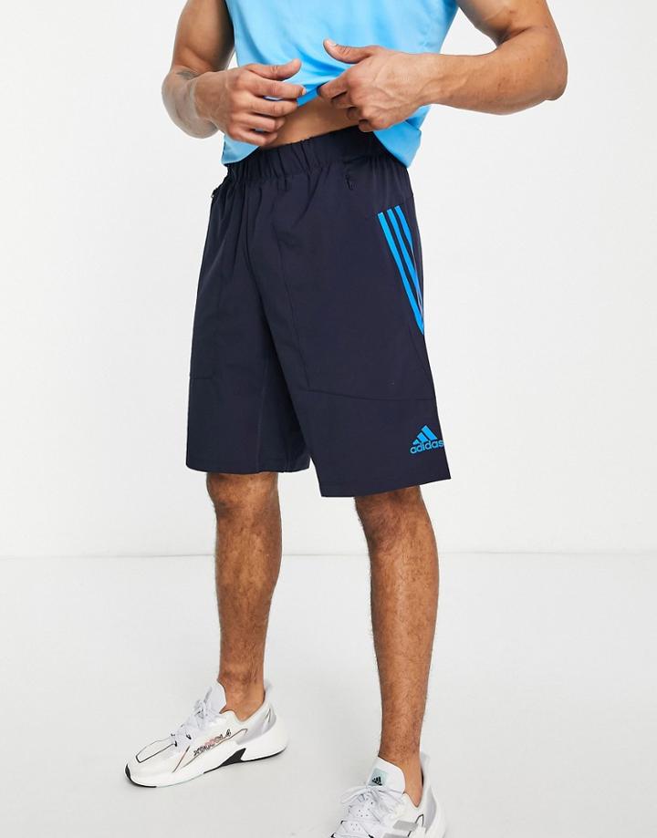 Adidas Training Icons Woven Shorts In Navy