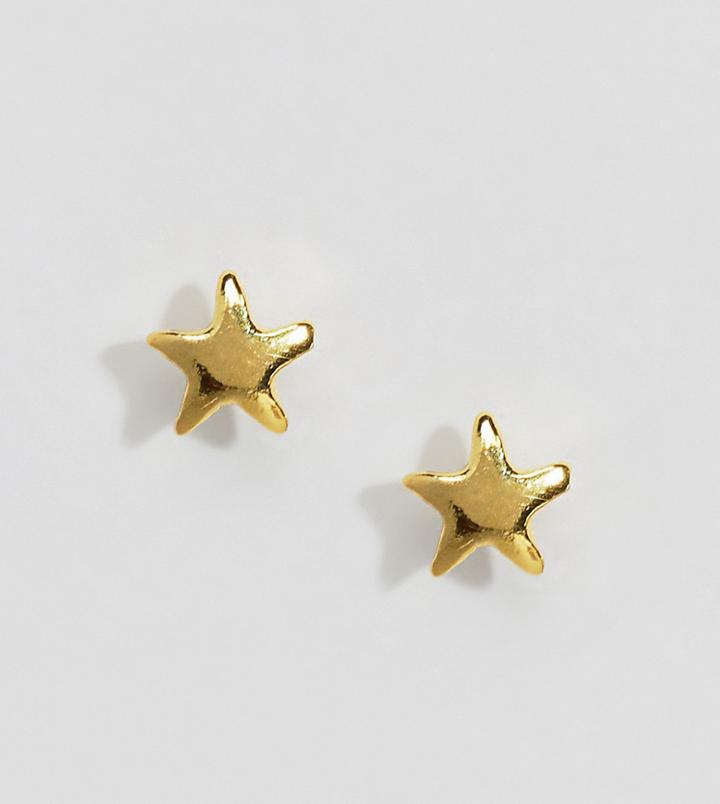 Kingsley Ryan Sterling Silver Gold Plated Star Stud Earrings - Gold