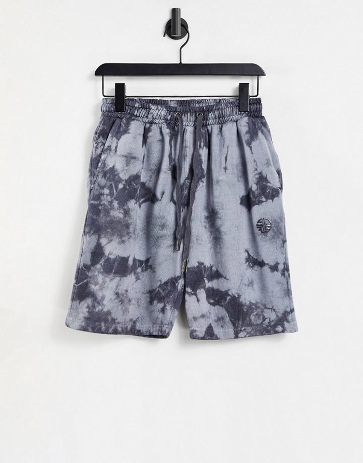 Soul Star Acid Wash Shorts In Black - Part Of A Set