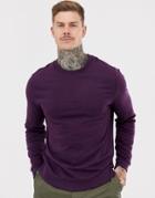Asos Design Sweatshirt In Dark Purple