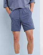Asos Design Slim Shorts In Blue Nylon