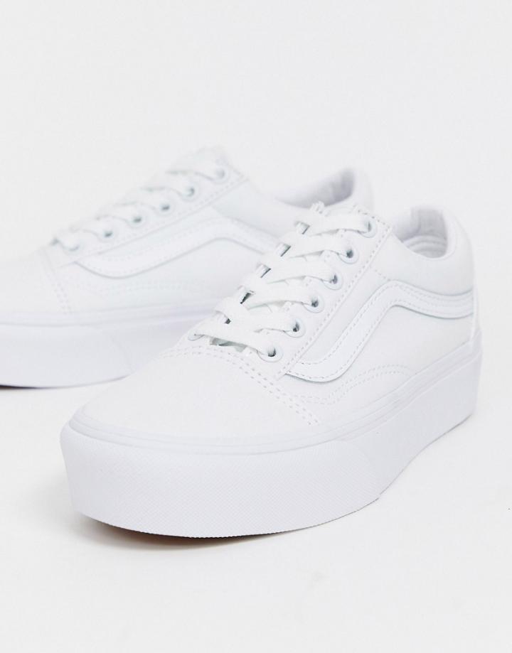Vans Classic Old Skool Platform Triple White Sneakers