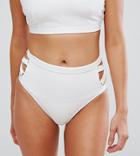 Wolf & Whistle Strappy Side Bikini Bottom - White