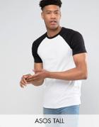 Asos Tall T-shirt With Contrast Raglan - White