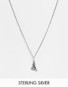 Asos Design Sterling Silver Necklace With Snake Pendant