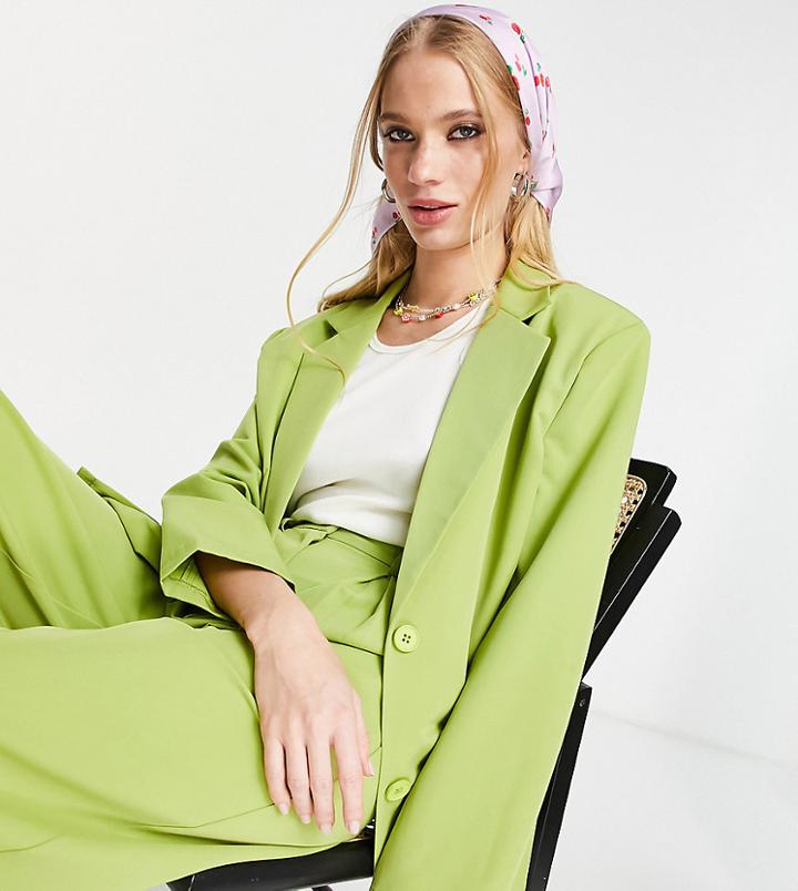 Reclaimed Vintage Inspired Mansy Blazer In Green