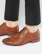 Asos Brogue Shoes In Brown Faux Leather - Tan
