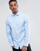 Selected Homme Slim Shirt With Cutaway Collar - Blue