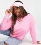 Adidas Originals Plus Adicolor 3-stripes Long Sleeve Top In Bliss Pink