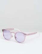 Minkpink Sweet Nothing Round Sunglasses With Flash Mirror Lens - Pink