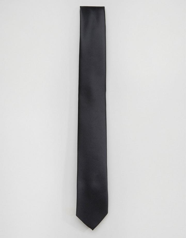 Gianni Feraud Black Plain Tie - Black