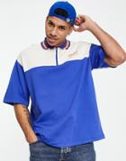 Topman Oversized Fit Blocked Zip Polo-multi