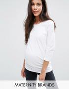 New Look Maternity 3/4 Sleeve T-shirt - White