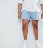 Asos Design Plus Denim Shorts In Skinny Light Wash Blue Shorter Length - Blue