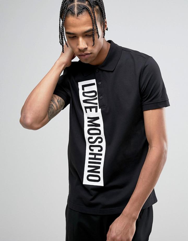 Love Moschino Big Logo Polo Shirt - Black