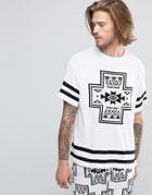 Asos Knitted T-shirt With Geo-tribal Design - White