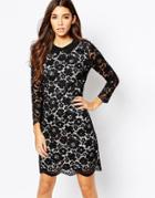 Ted Baker Ameera Scallop Hem Lace Dress - Black
