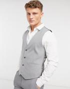 Asos Design Skinny Suit Vest In Gray-grey