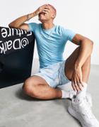 Asos Dark Future Muscle Fit T-shirt In Blue With Printed Chest Logo-blues