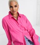 Extro & Vert Plus Cotton Oversized Shirt In Hot Pink