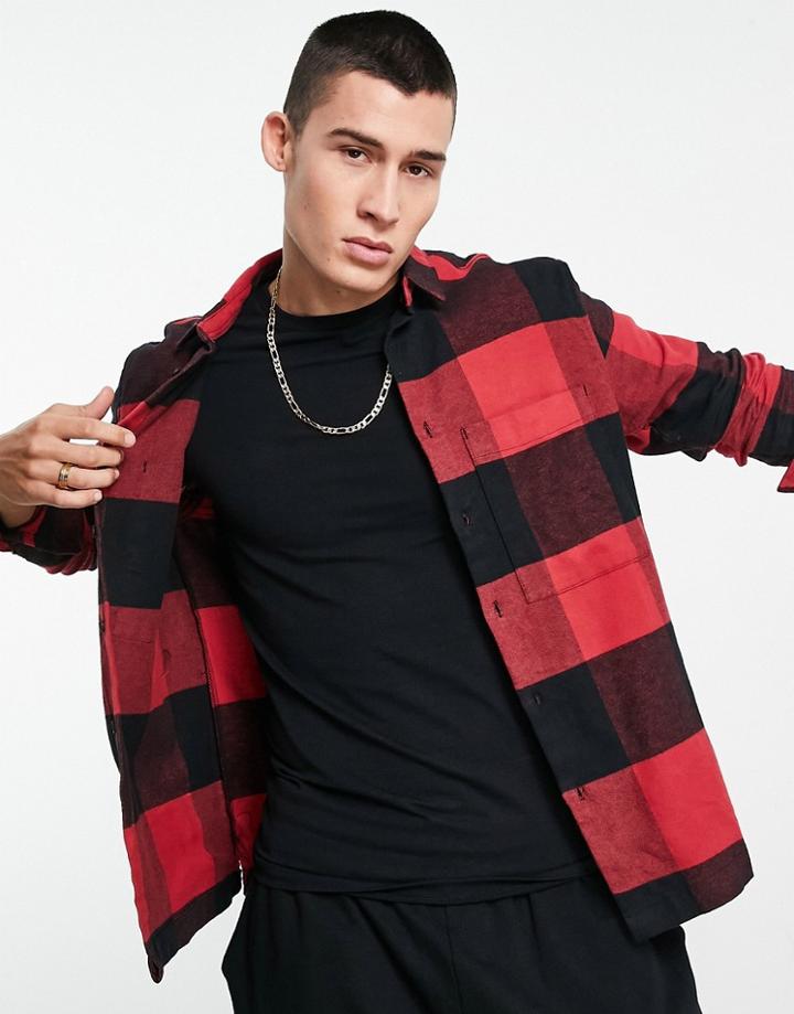 Bershka Shirt In Red Check