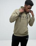 Nicce London Hoodie In Green With Large Logo - Green