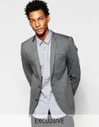 Noak Jersey Blazer In Super Skinny Fit - Gray Marl
