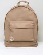 Mi-pac Tumbled Backpack In Faux Leather Beige - Beige