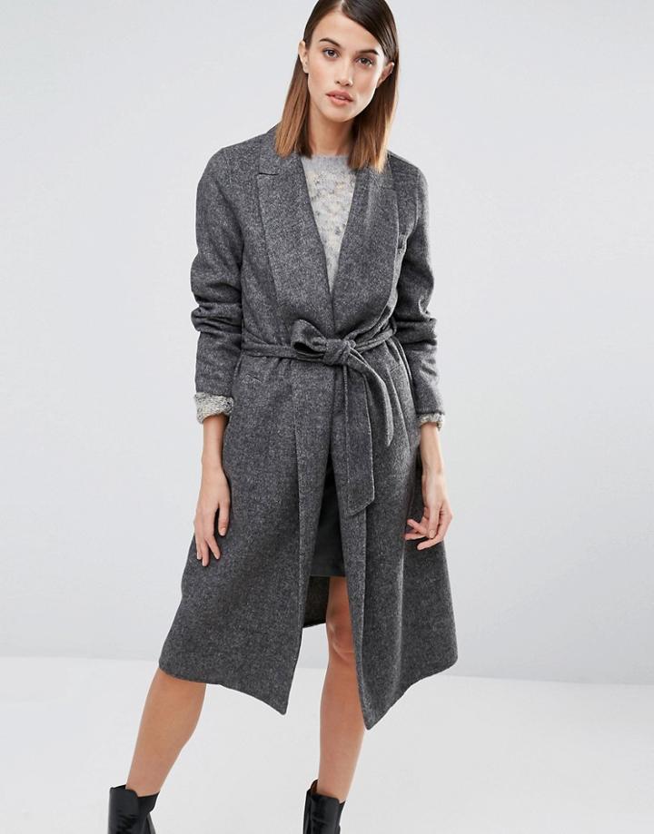 Selected Foby Coat - Gray