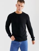 Jack And Jones Originals Ribbed Crew Neck Knitwear - Black