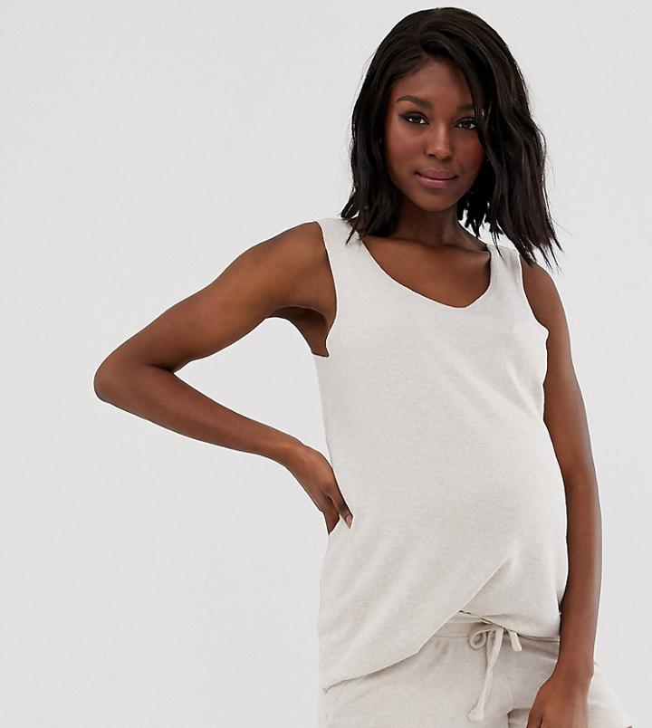 Asos Design Maternity Mix & Match Lounge Super Soft Brushed Tank-beige