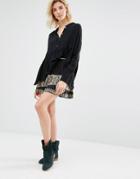 Gat Rimon Inta Embroidered Mini Skirt - Noir