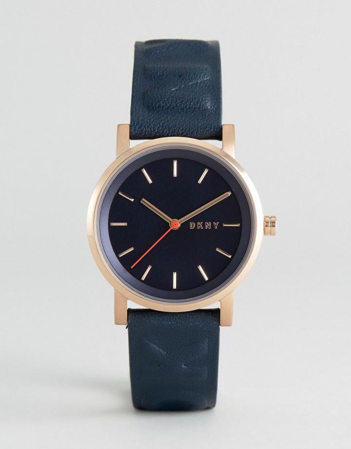 Dkny Leather Soho Watch - Gold