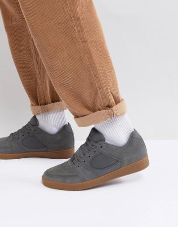 Es Skateboarding Accel Slim Sneakers In Gray - Gray