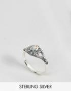 Regal Rose Kaya Detailed Opal Silver Ring - Silver