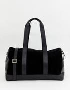 Urbancode Carryall Bag In Leather And Suede Mix - Black