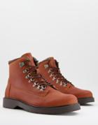 Selected Homme Hiker Boots With Teddy Lining In Tan-brown