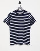 Original Penguin Icon Logo Breton Stripe T-shirt In Navy