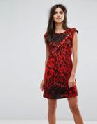 Jasmine Splatter Print Dress - Red