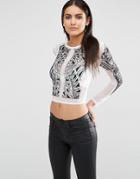 Asos Graphic Illusion Top - White