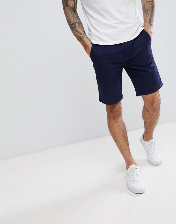 Burton Menswear Smart Chino Short In Navy - Navy